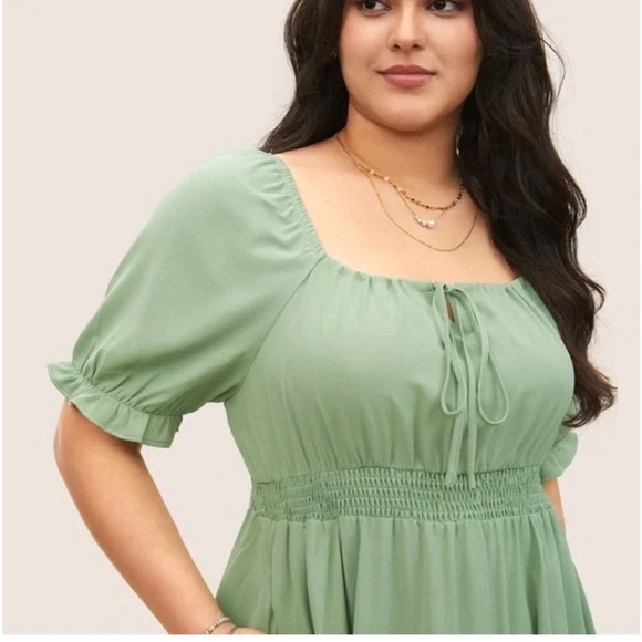 BloomChic Plus Size 3XL Boho gathered slit Midi Dress us22-24 - Picture 3 of 4